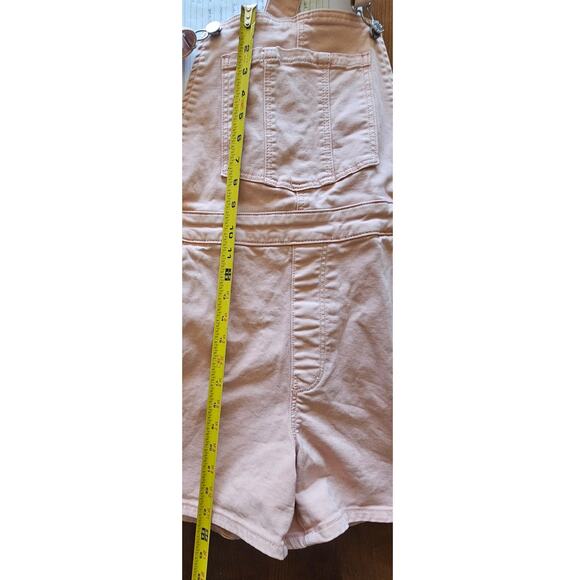 Rolla's Original  Short High Rise Cut Off Overalls, Pink, Anthropologie, Sz S - Picture 8 of 13
